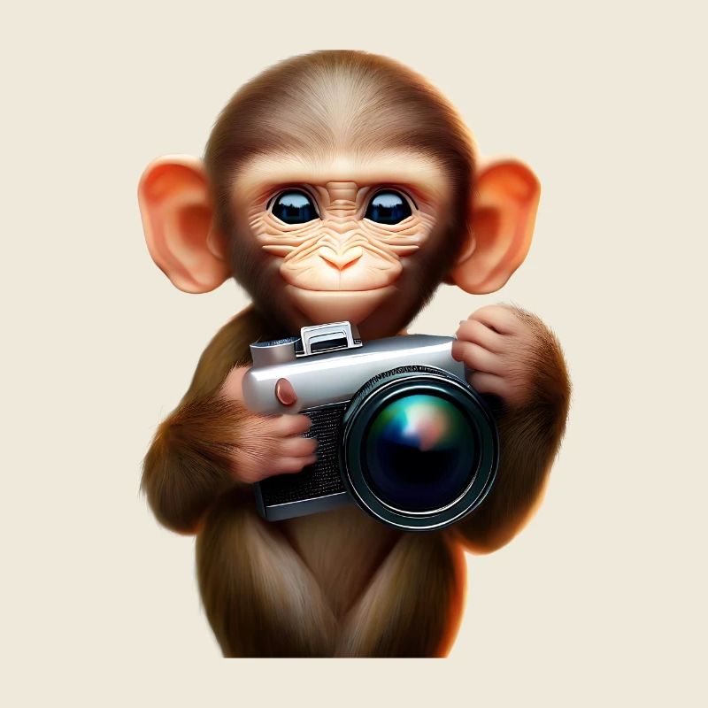 Little Monkey with Camera - Photographer Monkey