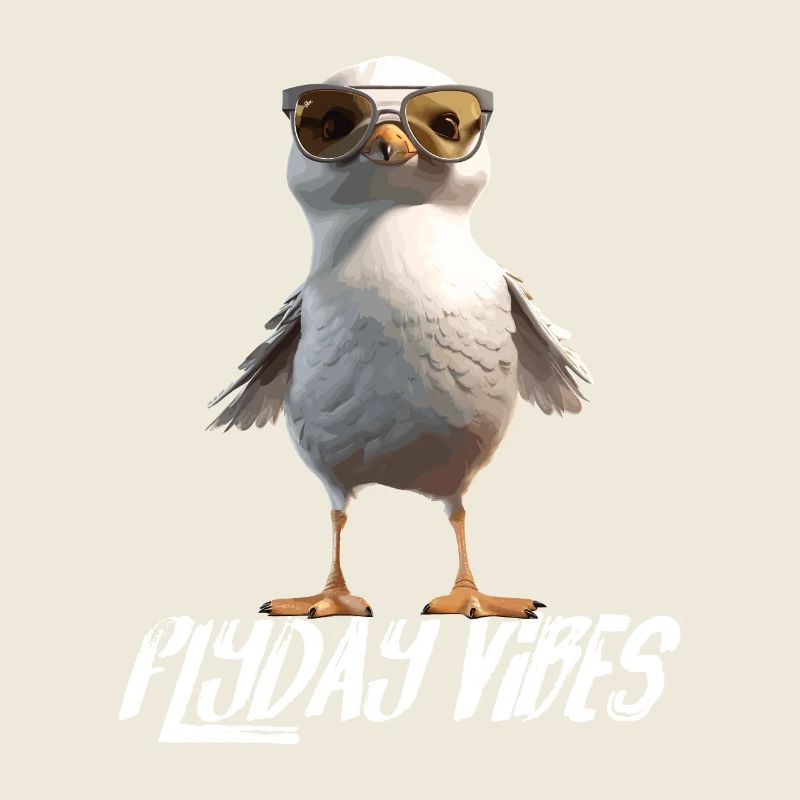 Seagull Flyday Vibes Cool Cute Summer Holiday