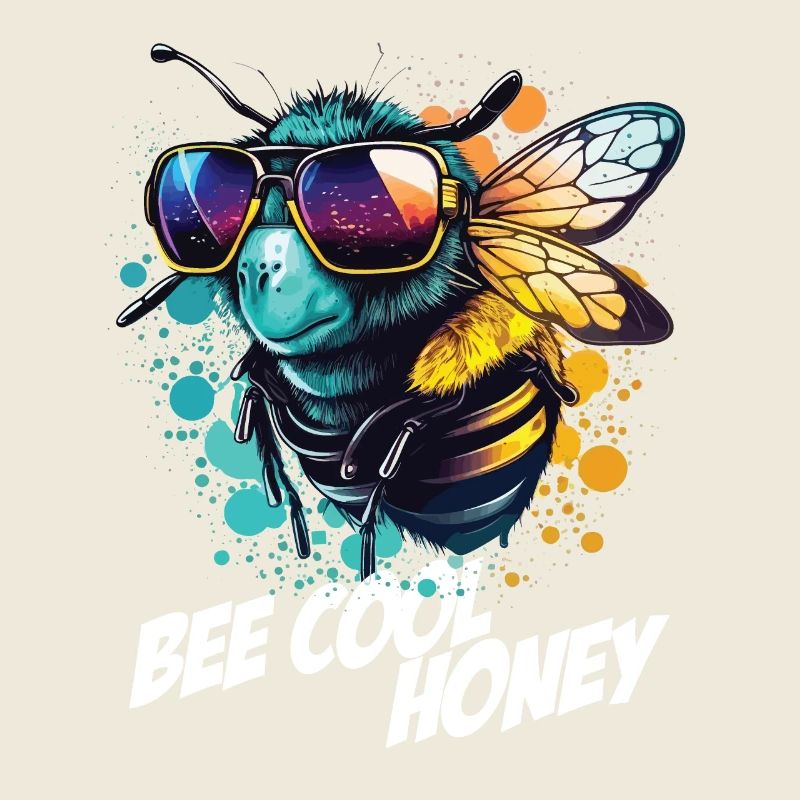 Graffiti Hummel mit Sonnenbrille Bee Cool Honey