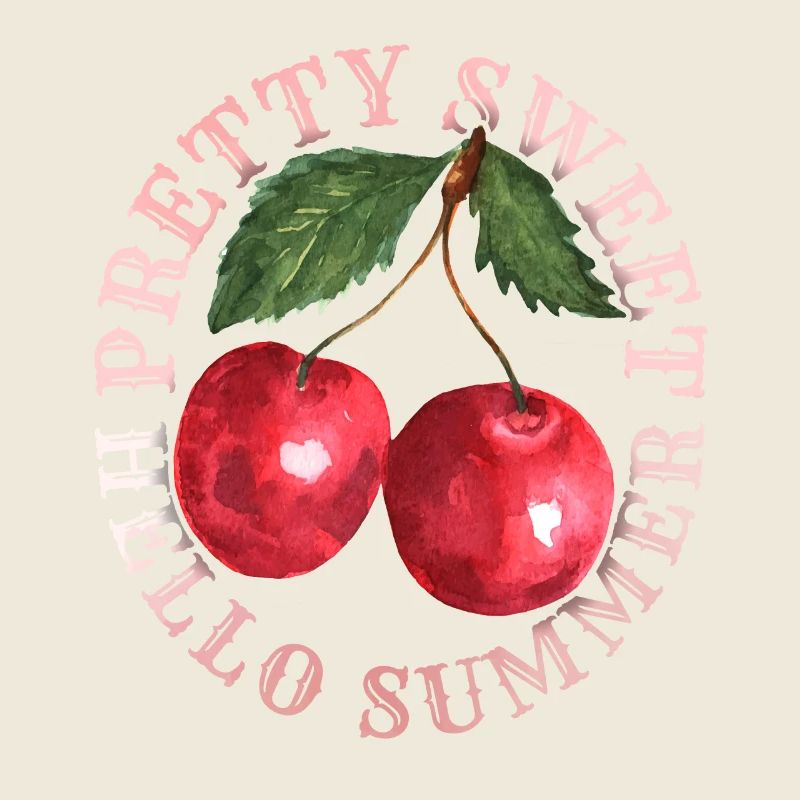 Kirsche, Cherry-Fruit Kirsche-Cherry Sommer-Spruch