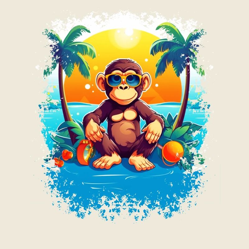 Tropical Monkey Paradise: Beac amusant et à la mode