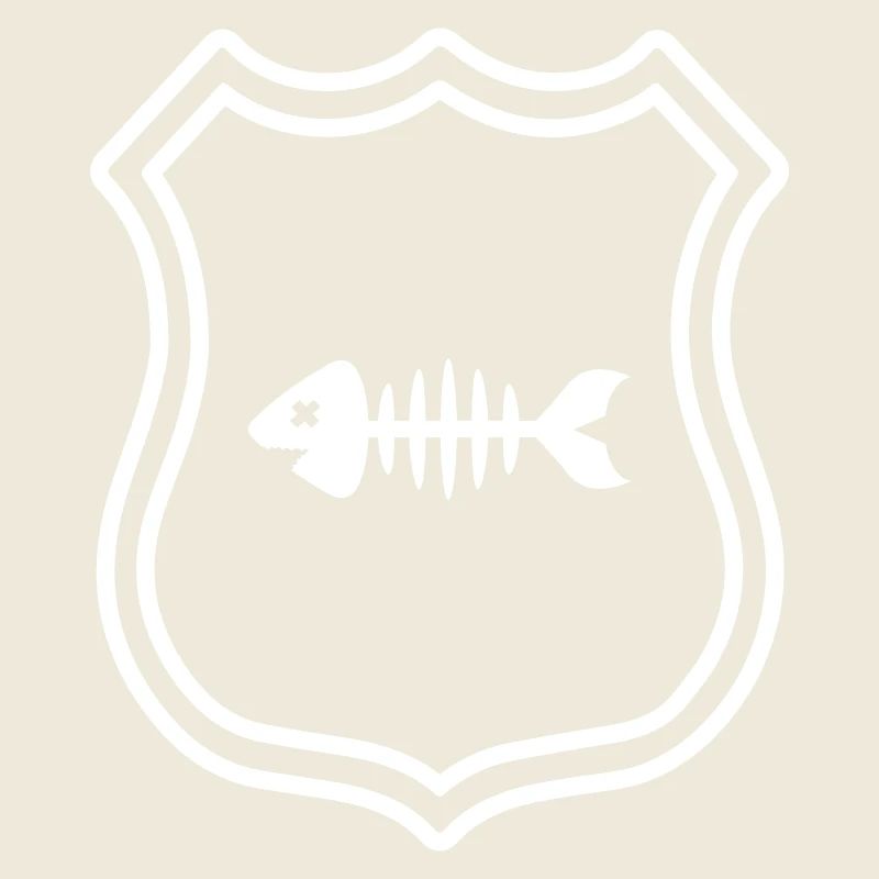 Fisch Wappen Knochen Gräte