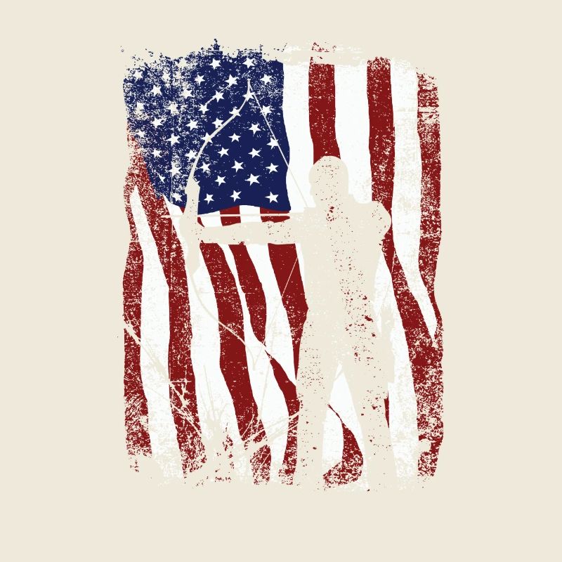 Bogenschütze Hirschjagd Amerikanische Flagge Bogen