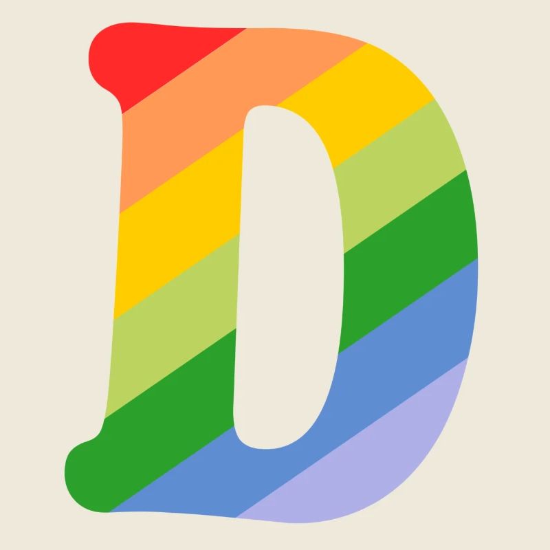 Buchstabe D Regenbogen