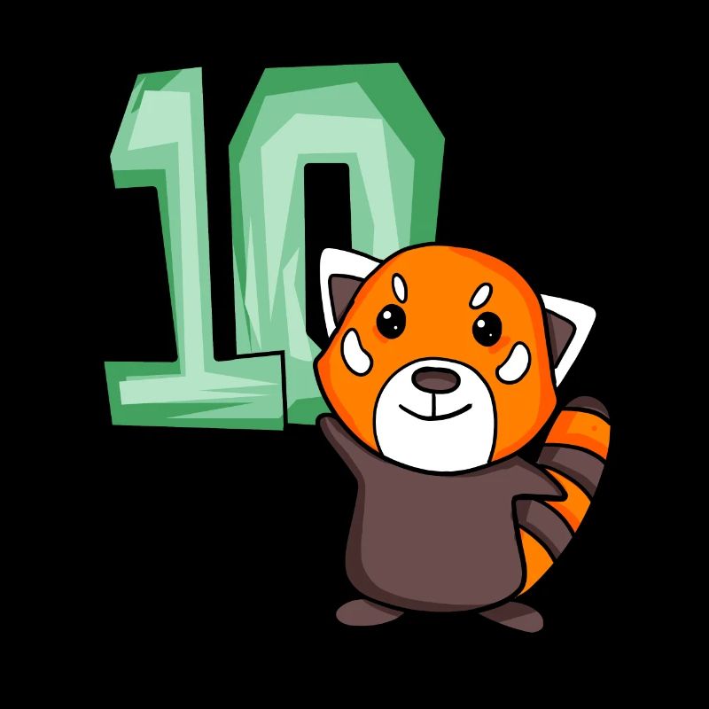 10th Birthday Motif Red Panda - dix ans