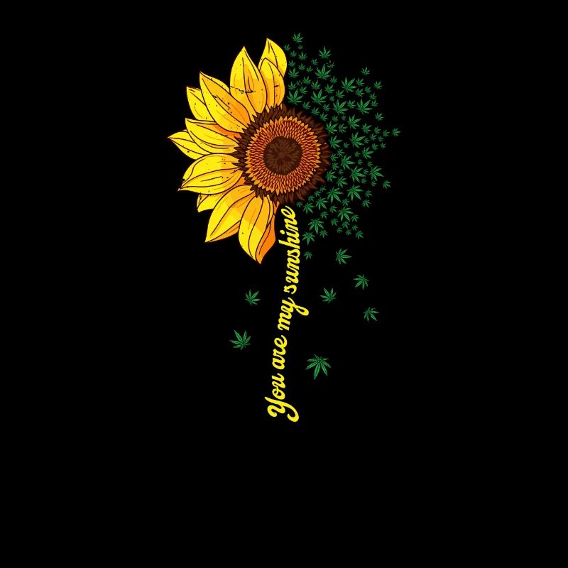 Sunflower Cannabis Weed Leaf Lover Marijuana Pun