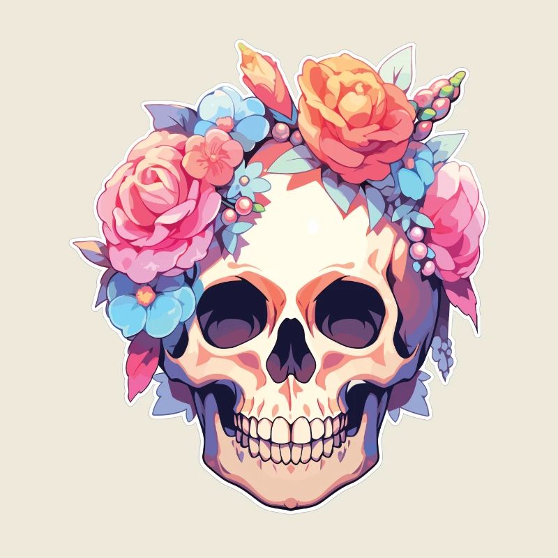 Crânes Crâne Fleurs Fleur Crâne Crâne