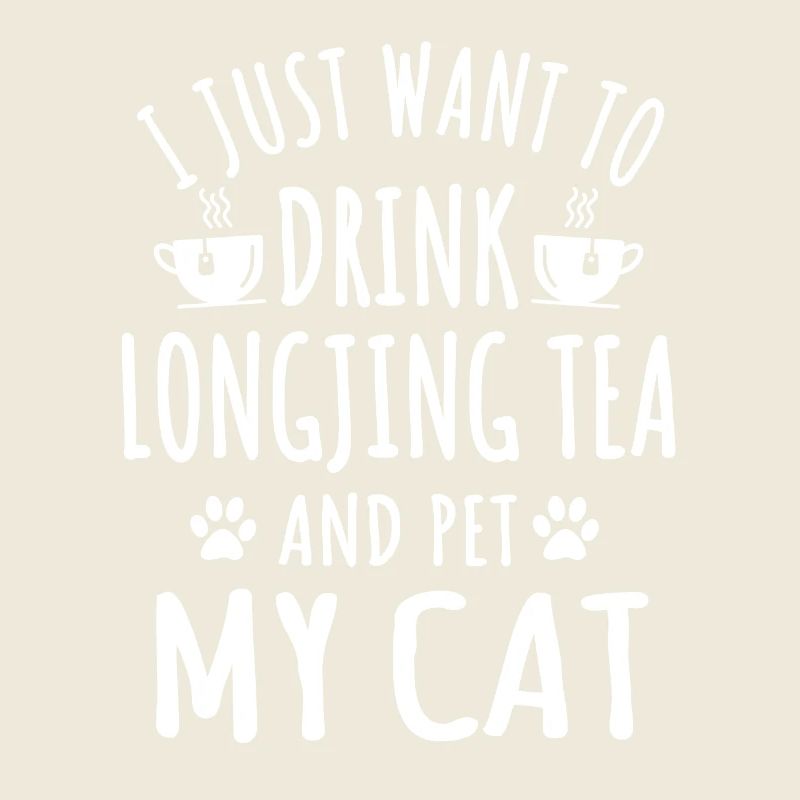 Lustiger Longjing Tee Und Katzenliebhaber