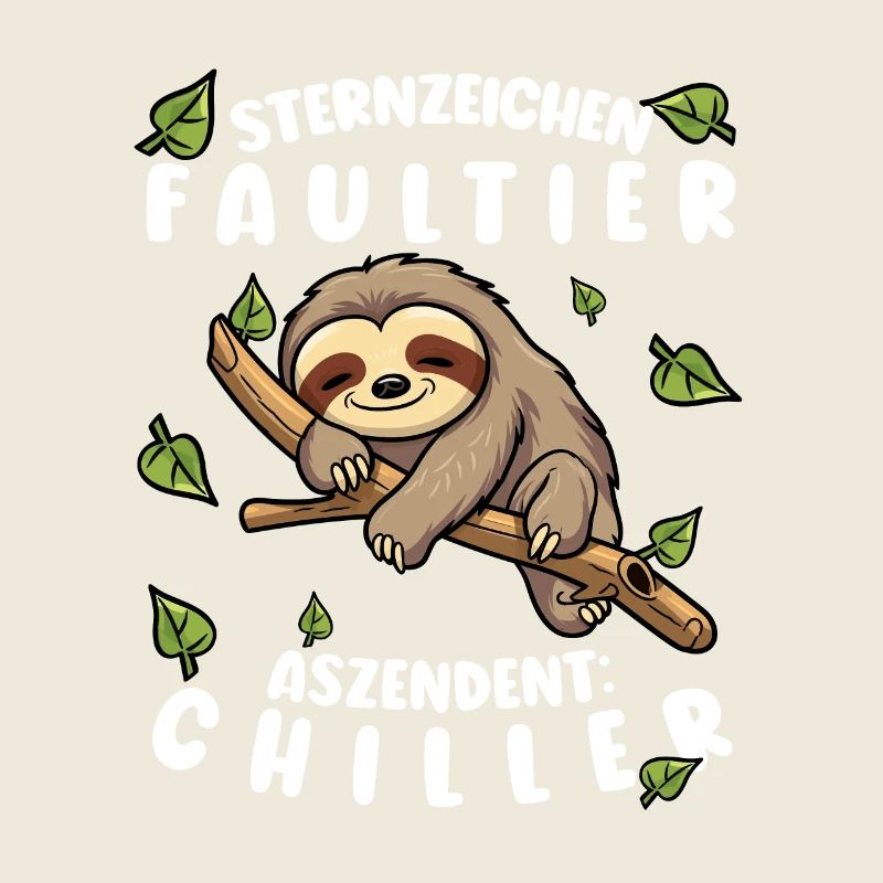 Faultier Lustiger Spruch: Sternzeichen Faultier