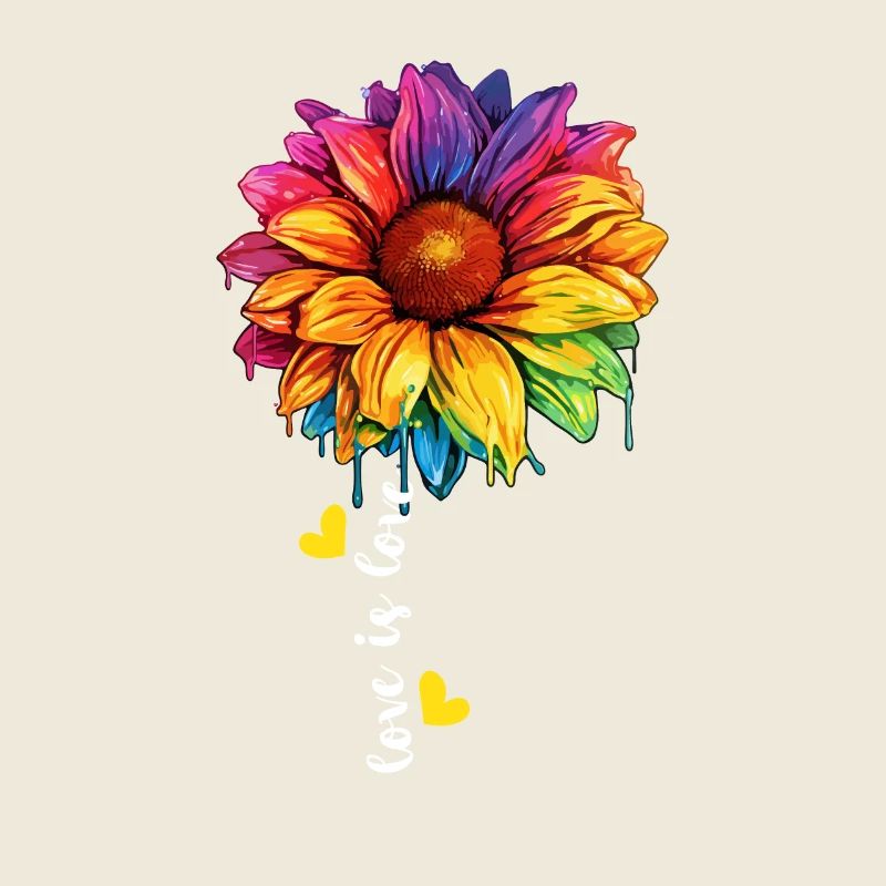 Rainbow Sunflower LGBTQ Community Transgender Pun