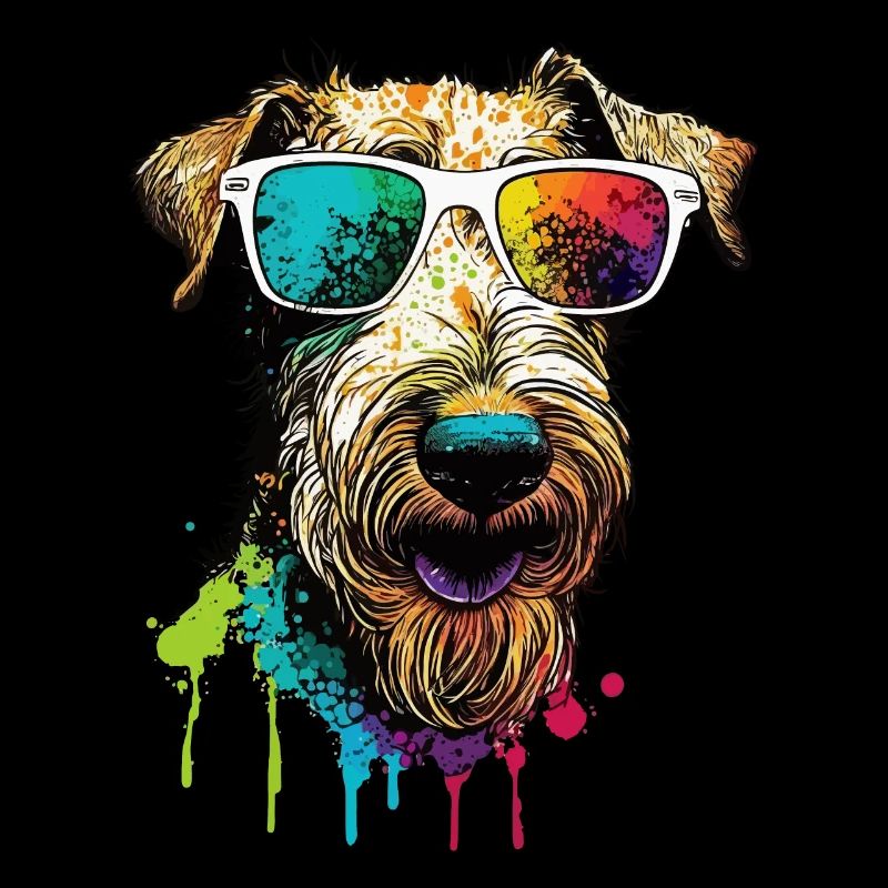 Cool Airedale Welsh Terrier mit Sonnenbrille