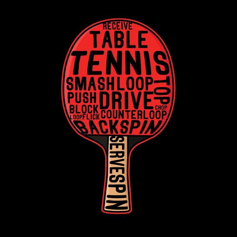 Raquette de tennis de table Nuage de mots Drôle de ping-pong