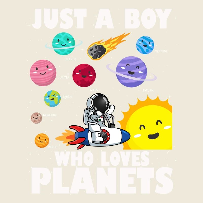 Nur ein Junge, der das Sonnensystem der Planeten liebt