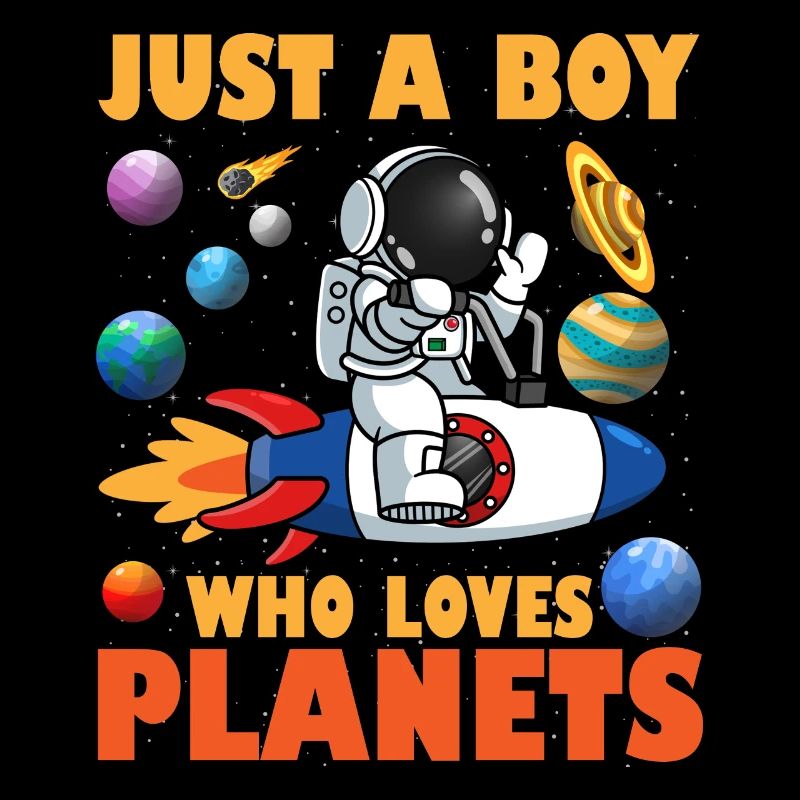 Nur ein Junge, der das Sonnensystem der Planeten liebt