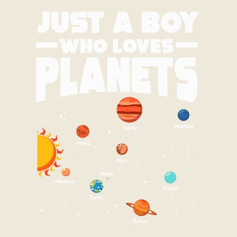 Nur ein Junge, der das Sonnensystem der Planeten liebt