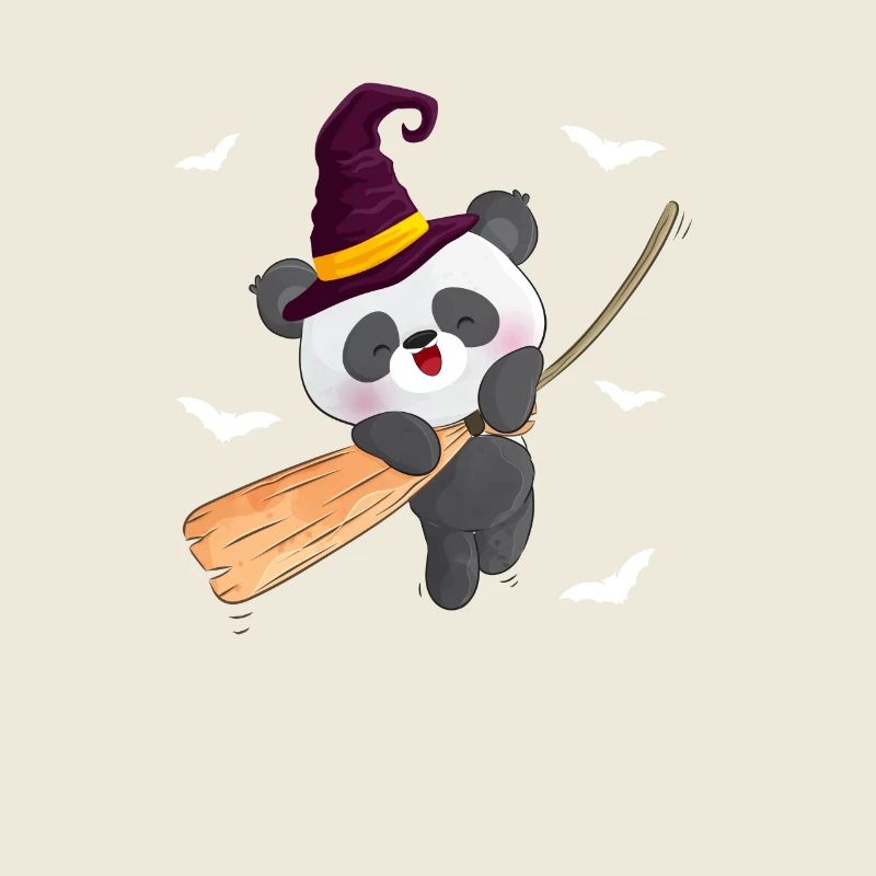Funny Panda Fan Halloween Lover Witch Party