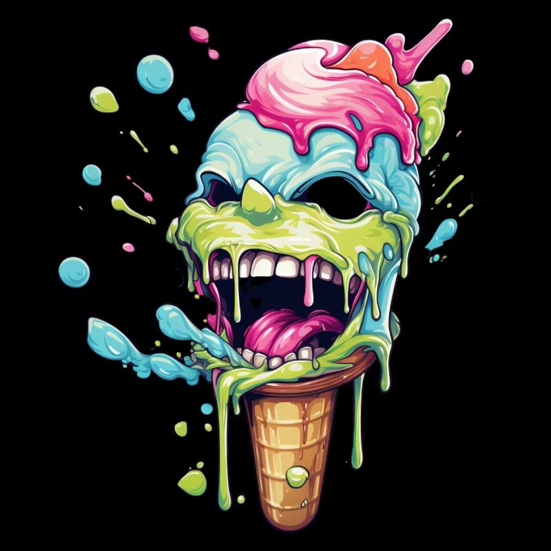 Psycho ice cream laughs brightly colored