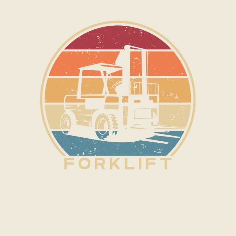 Retro Teleskoplader Gabelstaplerfahrer