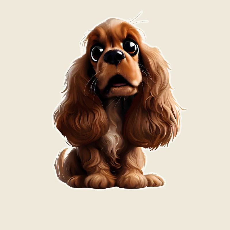 Cocker spaniel cartoon figure