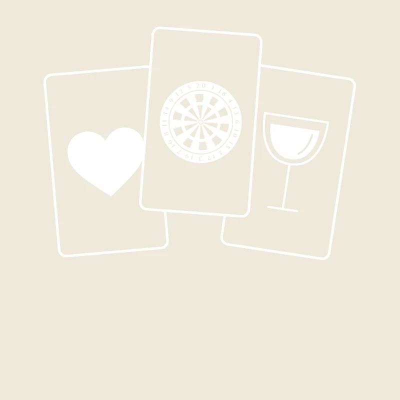 Carte poker - Vin - Jeu de fléchettes -