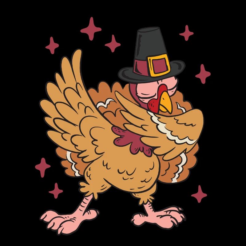 Thanksgiving Day Dinner Dabbing Turkey Pilgrim