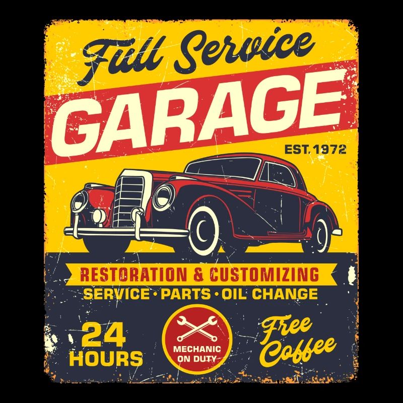 Car garage retro