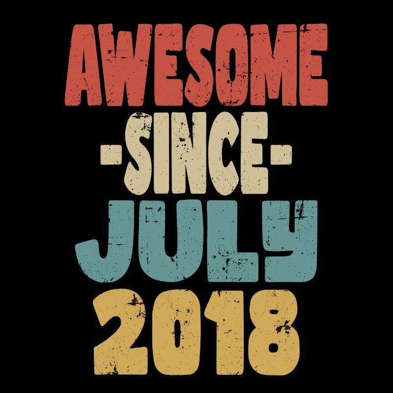2018 Juli Geburtstag Retro