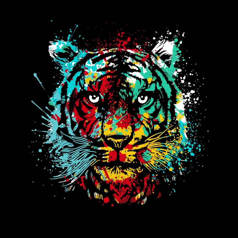Splash Art Sibirischer indischer tiger kopf
