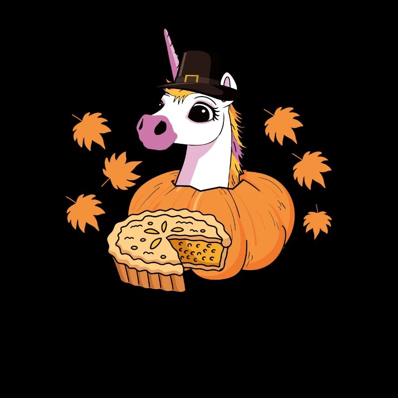 Pilgrim Unicorn Pumpkin Pie Cute Thanksgiving