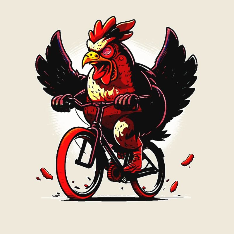 Poulet confortable à vélo