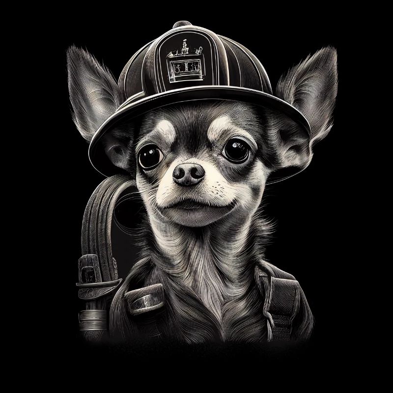 Chihuahua - Firefighter Fireman Cool Dog Men Hat
