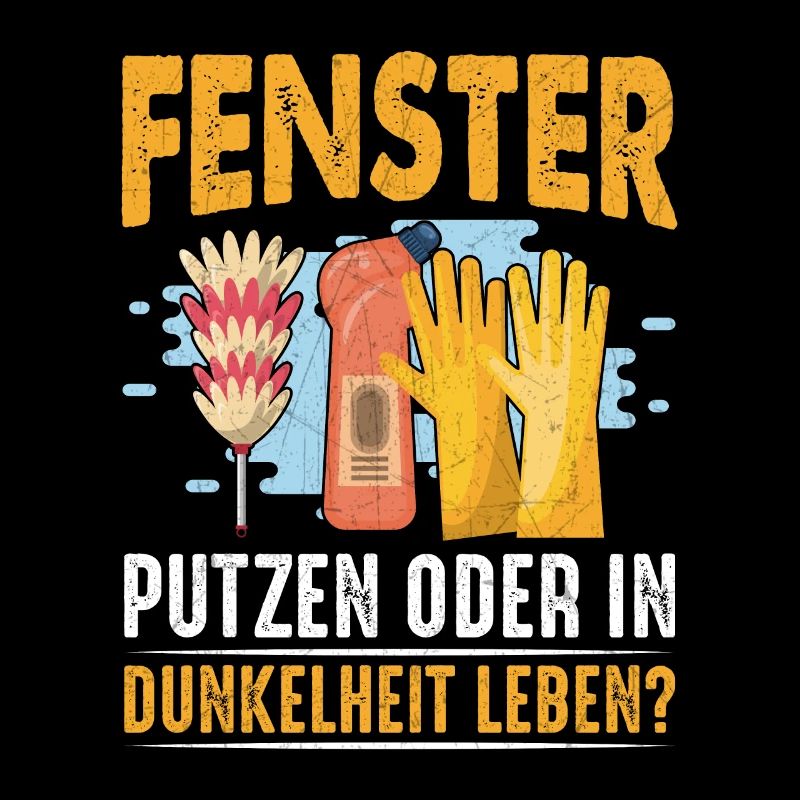 Fenster putzen oder in Dunkelheit leben Sarkasmus
