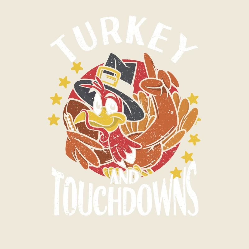 Turkey and Touchdowns Funny Thanksgiving Day