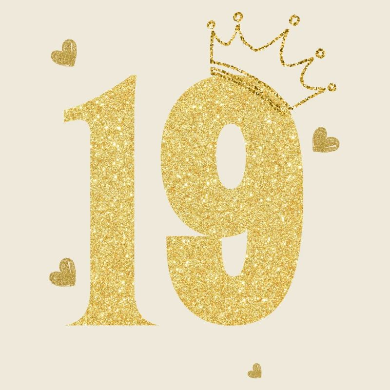 19e anniversaire couronne doré