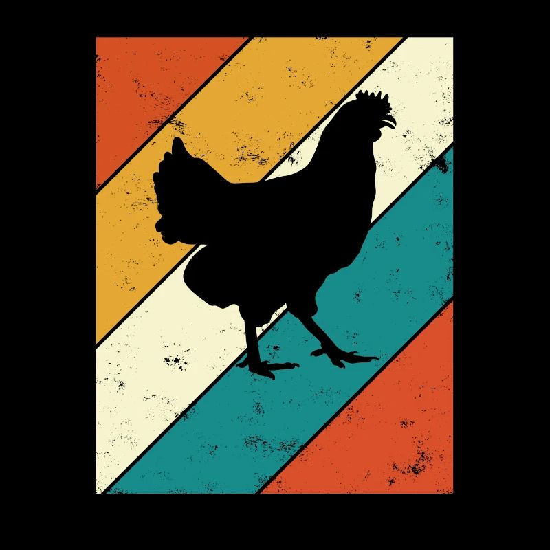 Hühner Retro Hahn Bauer Retro Bauernhof Geschenk