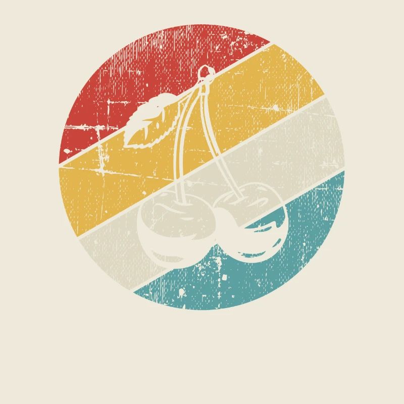 Kirsche Retro Frucht Obst Rund