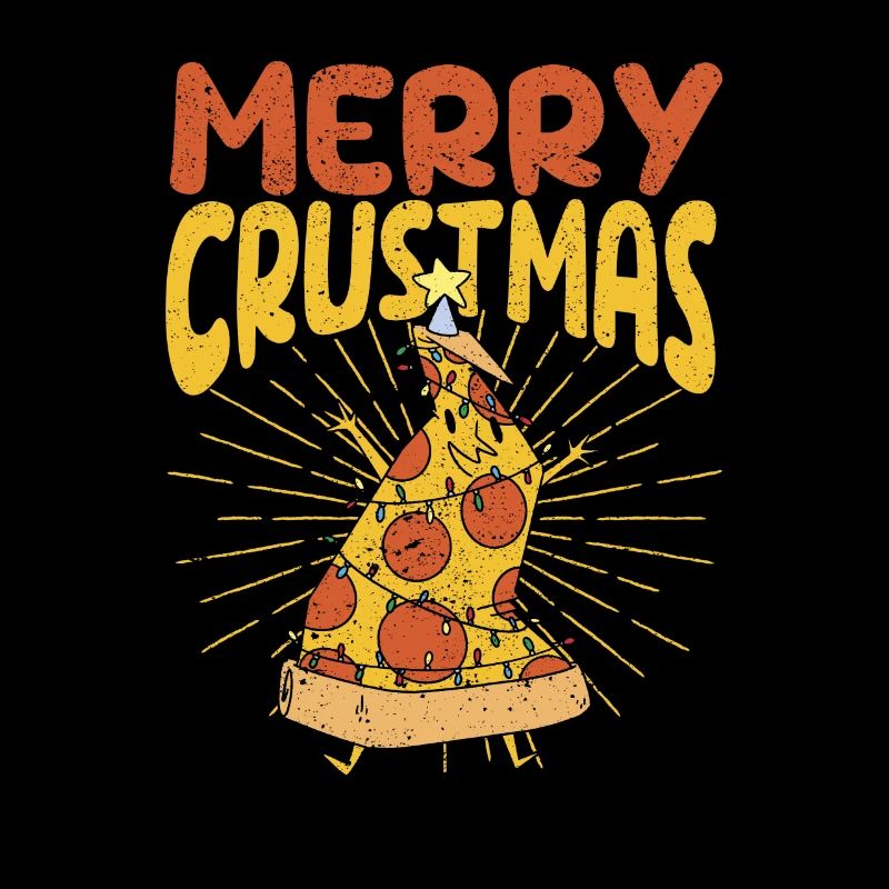 Amateurs de pizza de Noël en croûte joyeuse