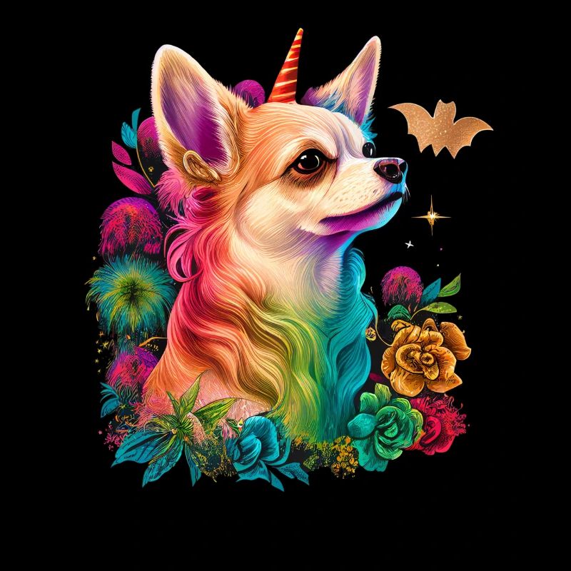 Chihuahua | Bunt Regenbogen LGBTQ Einhorn Hund