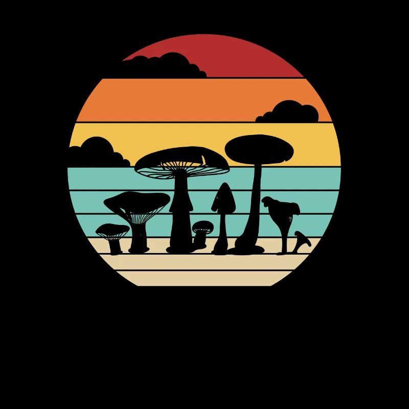 Retro Identification Picking Foraging Mushroom