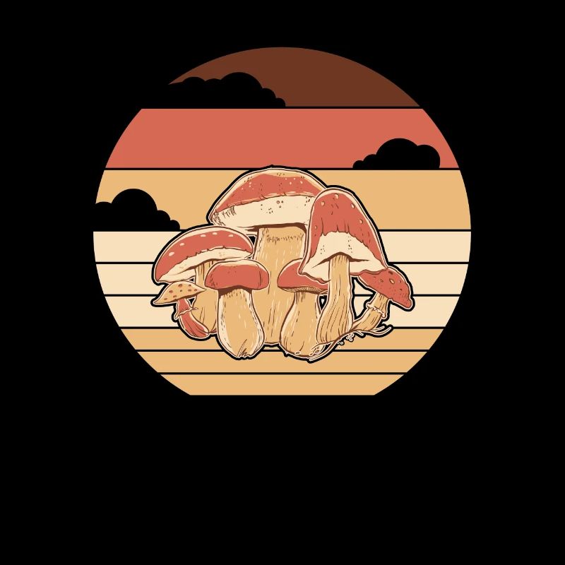 Retro Foraging Identification Picking Mushroom