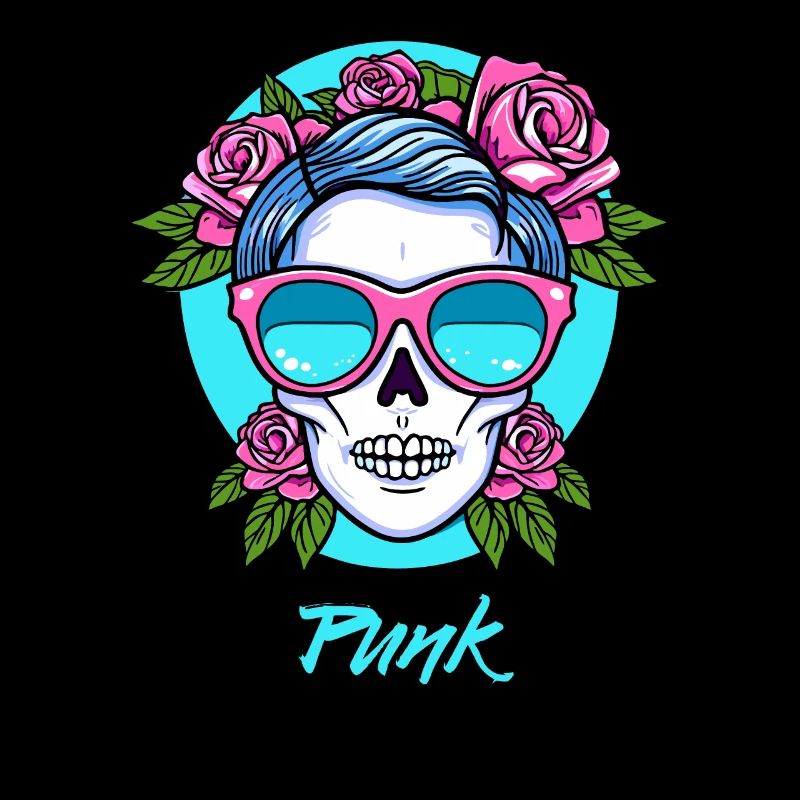 Crâne punk et roses