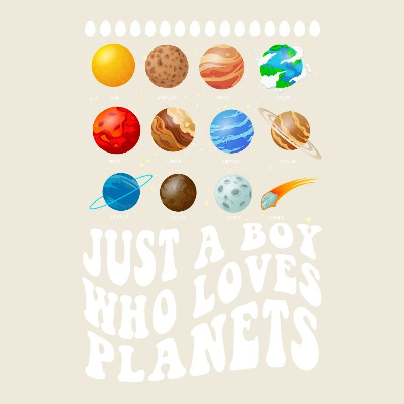 Nur ein Junge, der Planeten Sonnensystem liebt