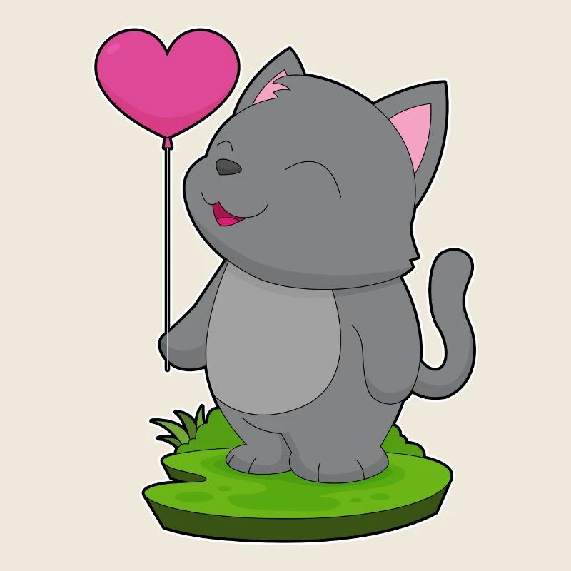 Cat Heart Balloon