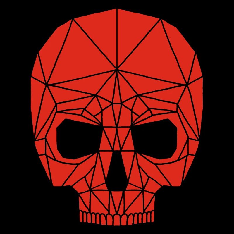 Red robotic skull