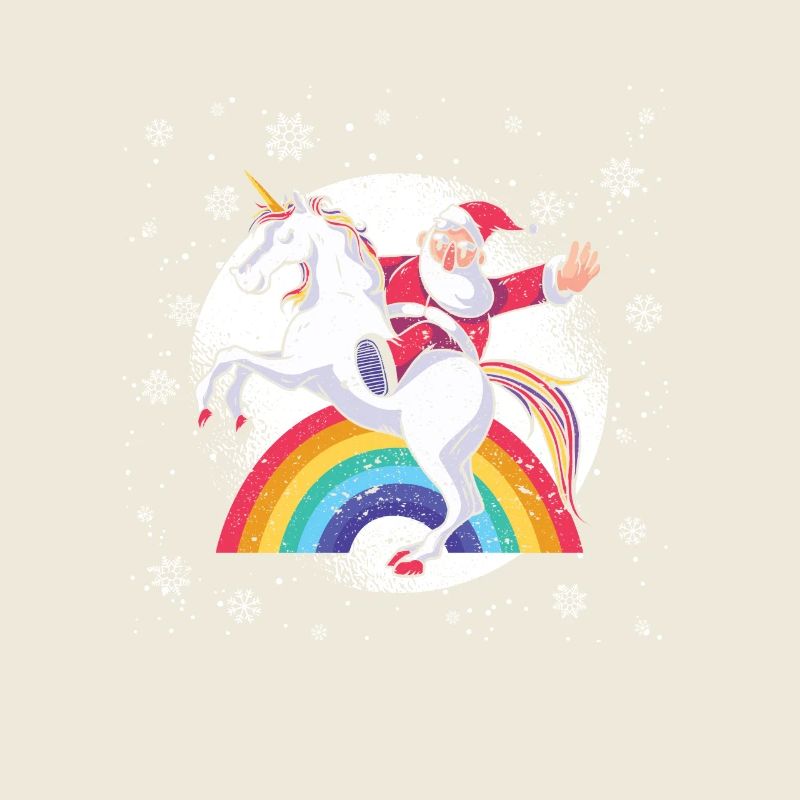 Noël mignon Père Noël équitation