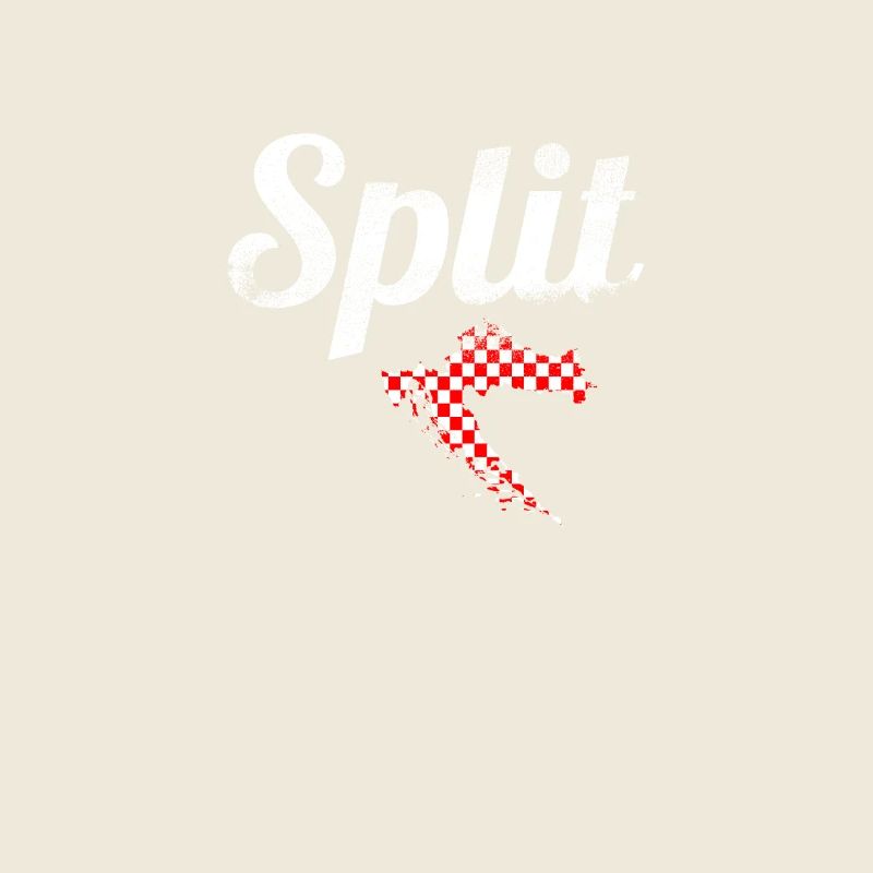 Split Vintage Map Croatia Croatian Flag