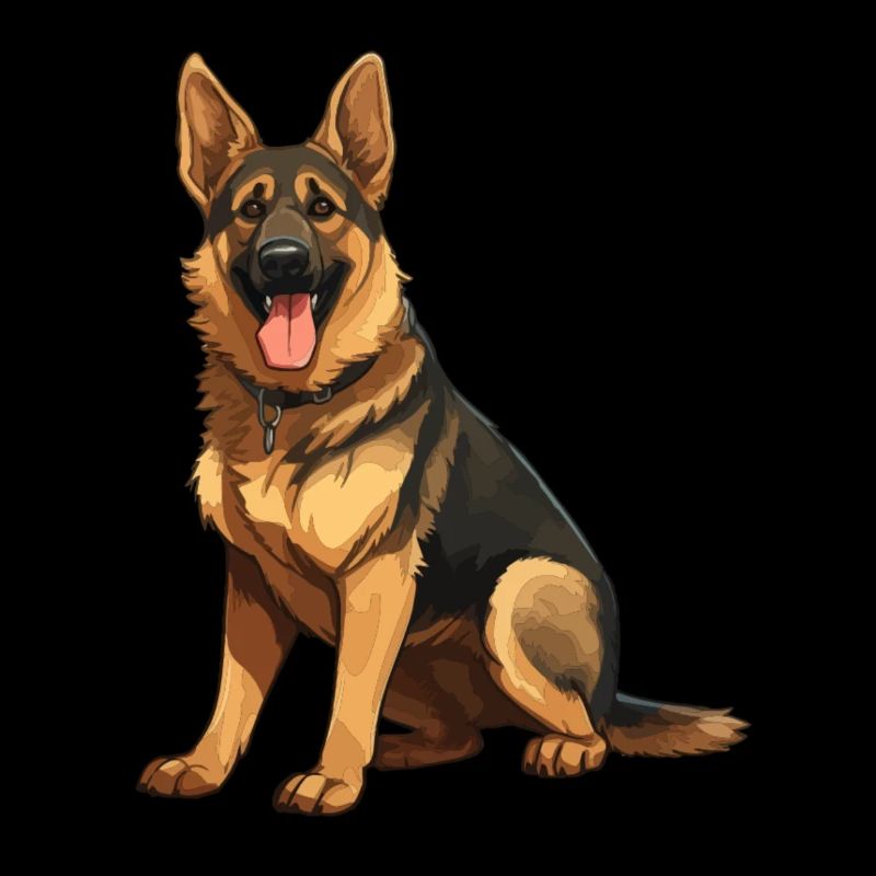 German Shepherd Illustration Herding Dog