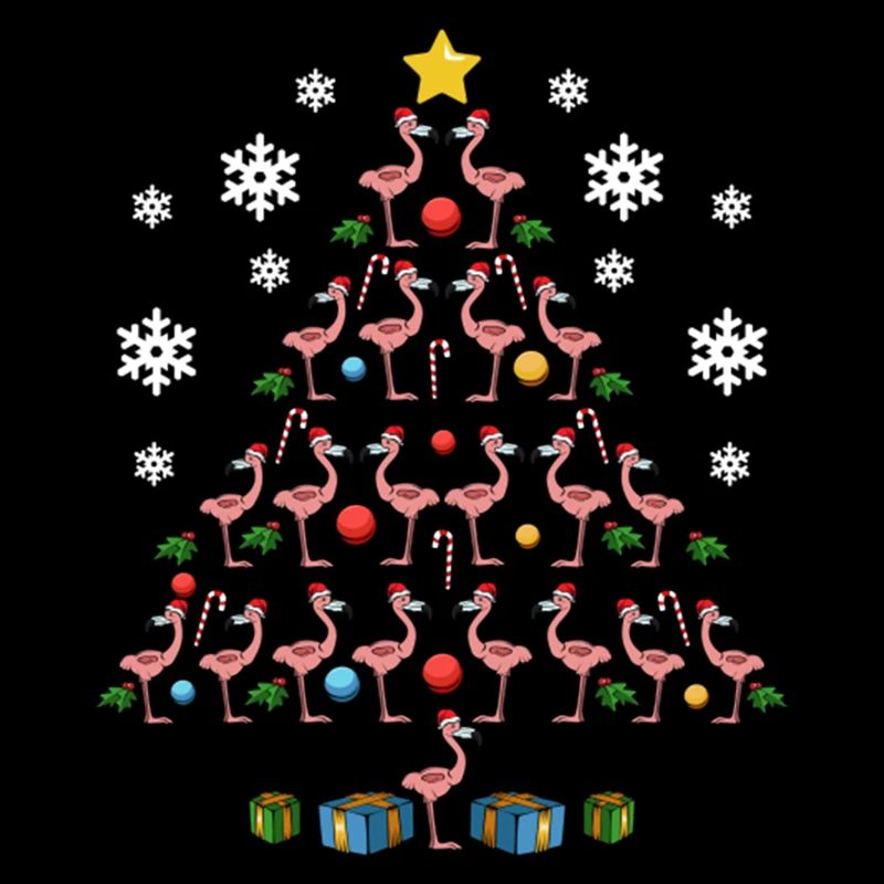 Flamingo Animal Lover Merry Christmas Tree