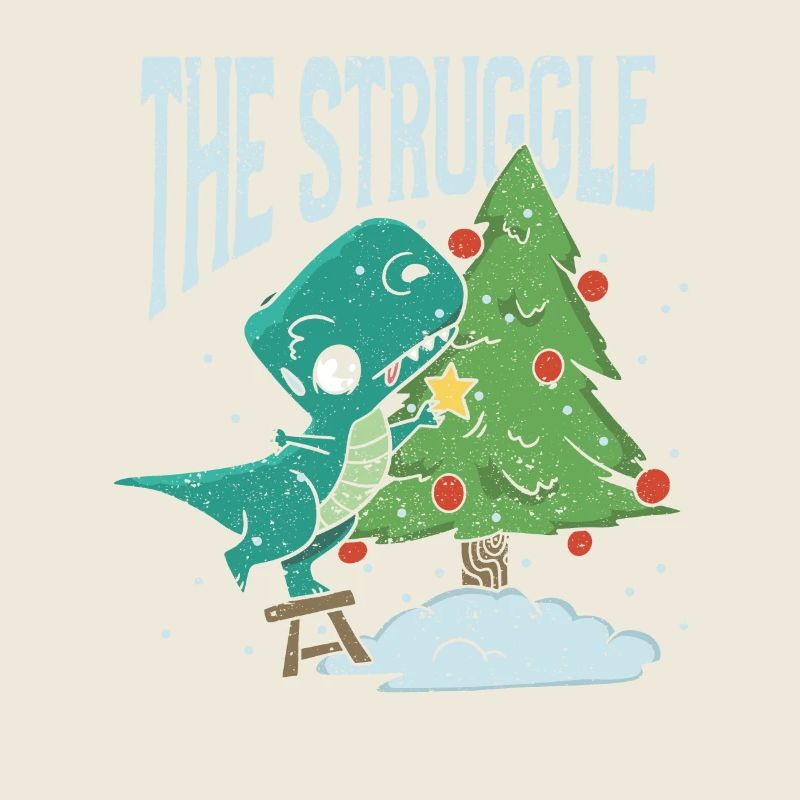 The Battle Funny Dinosaur Christmas Tree Rex Xma