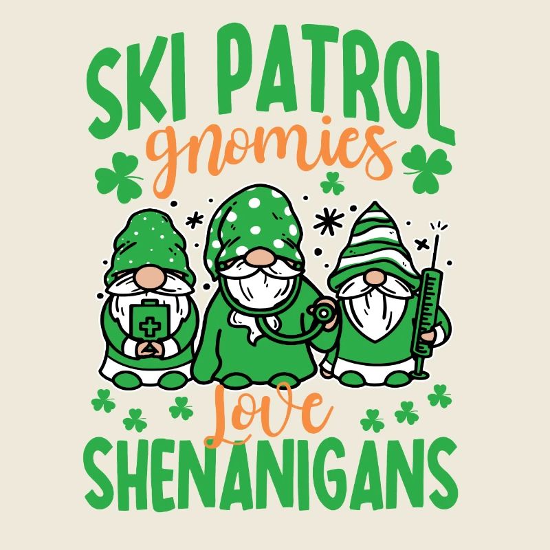 Patrouille de ski amusante Saint-Patrick